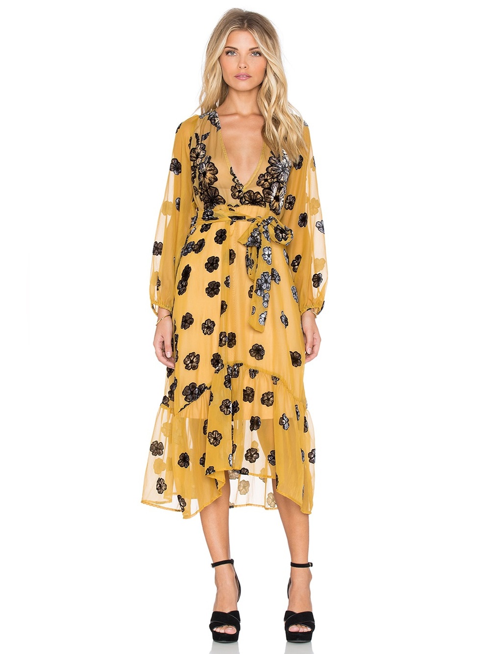 FOR LOVE AND LEMONS Heather Scarf Midi Dress